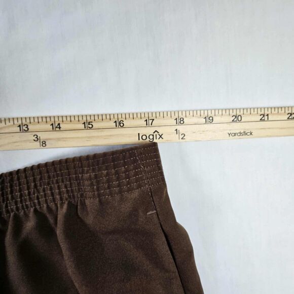 Allison Daley Stretch Pants 14 Women's Brown Elastic Waist Casual Pocket - Picture 4 of 11